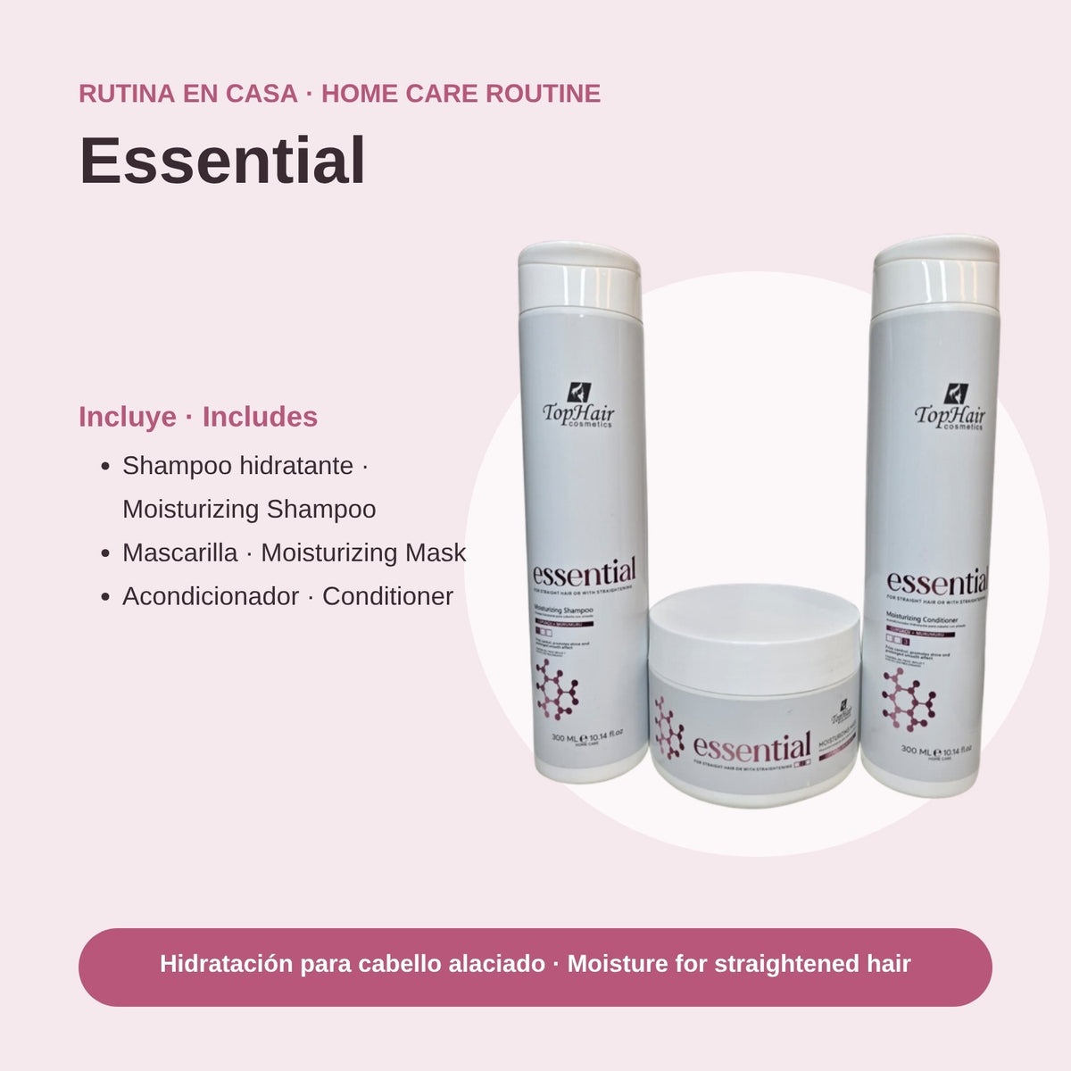 Rutina Essential - shampoo, mascarilla y acondicionador hidratantes