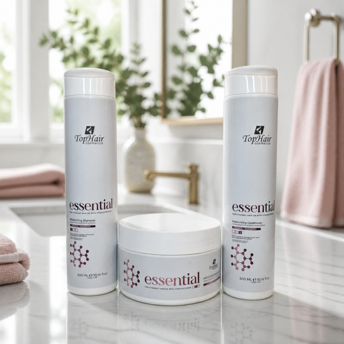 Essential Home Care Routine en el baño