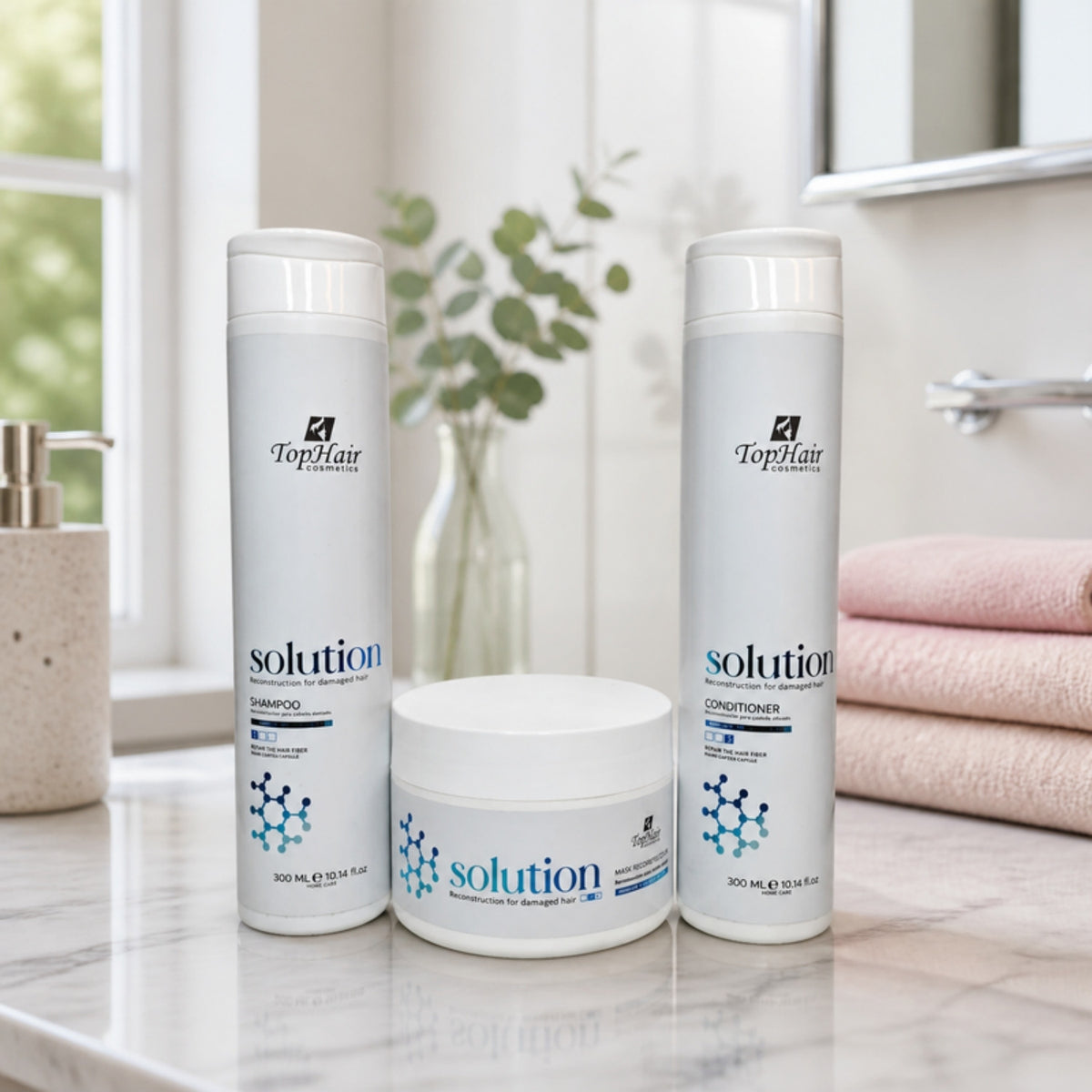 Solution Home Care Routine en el baño