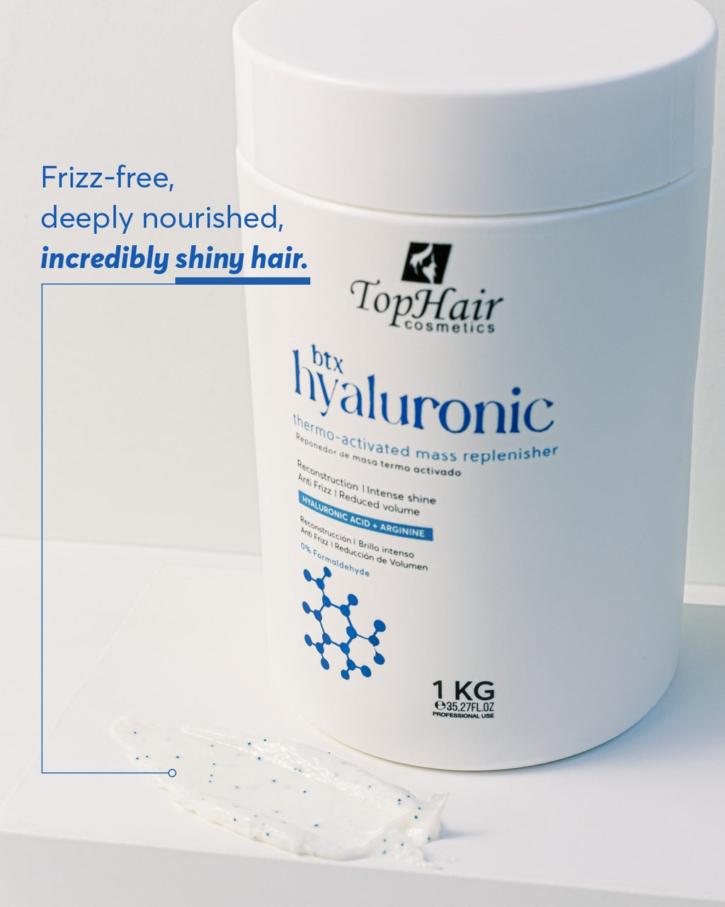 BTX Hyaluronic hair botox treatment by TopHair Cosmetics for smooth, hydrated hair