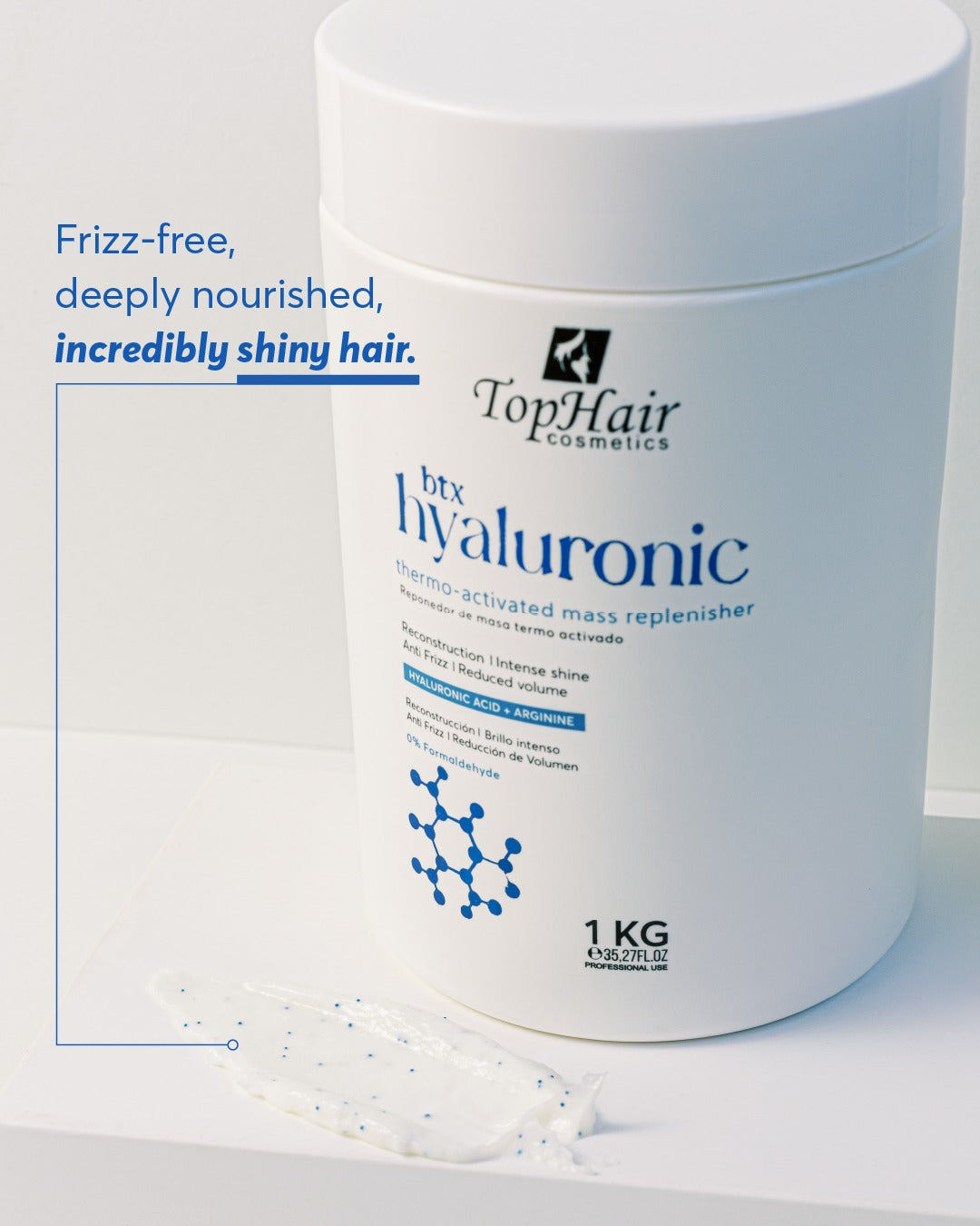 BTX Hyaluronic hair botox treatment by TopHair Cosmetics for smooth, hydrated hair