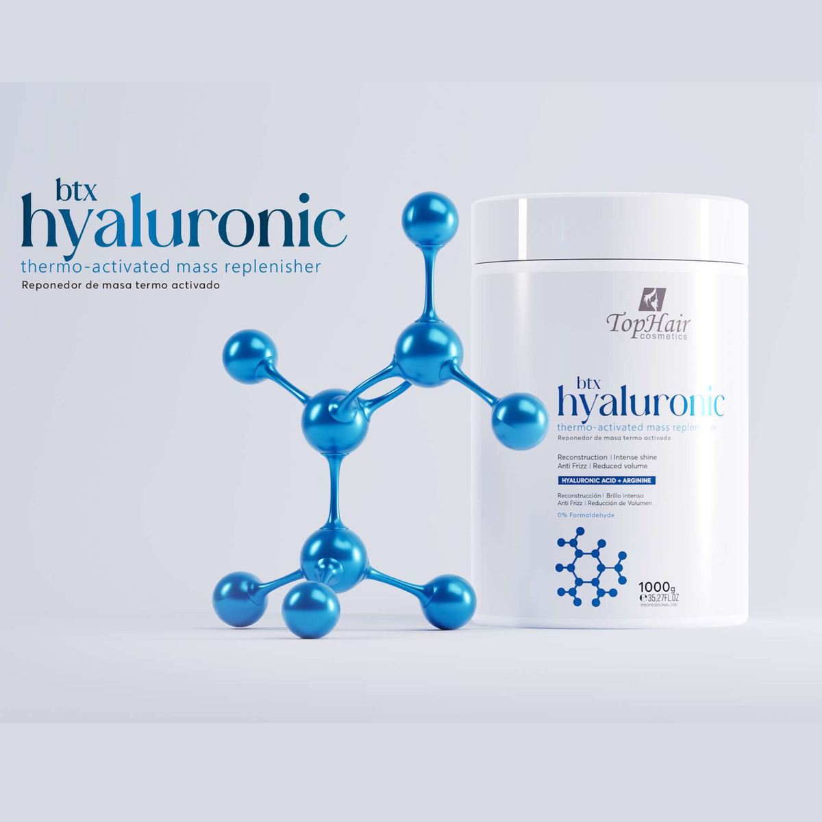 BTX Hyaluronic hair botox treatment by TopHair Cosmetics for smooth, hydrated hair