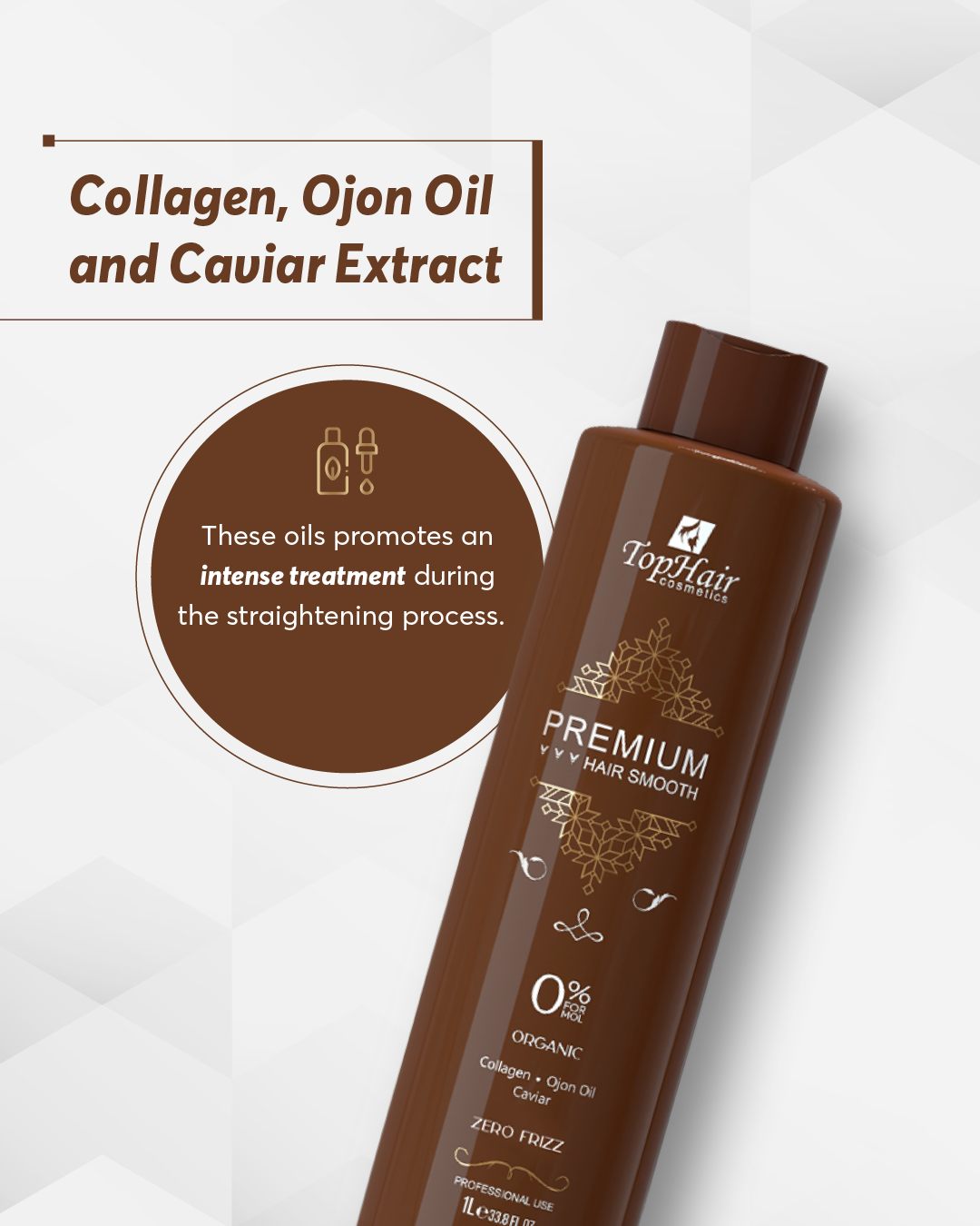Premium Hair Smooth Brazilian Protein keratin straightening treatment by TopHair Cosmetics
