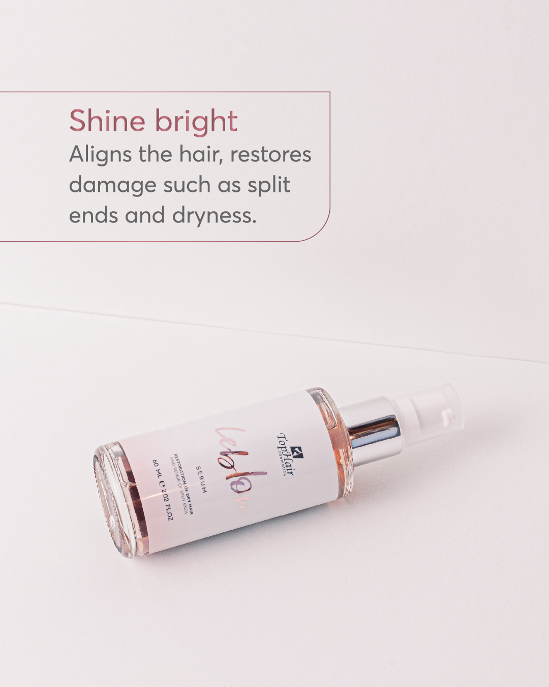 Leblon nourishing hair serum by TopHair Cosmetics for shine and frizz control