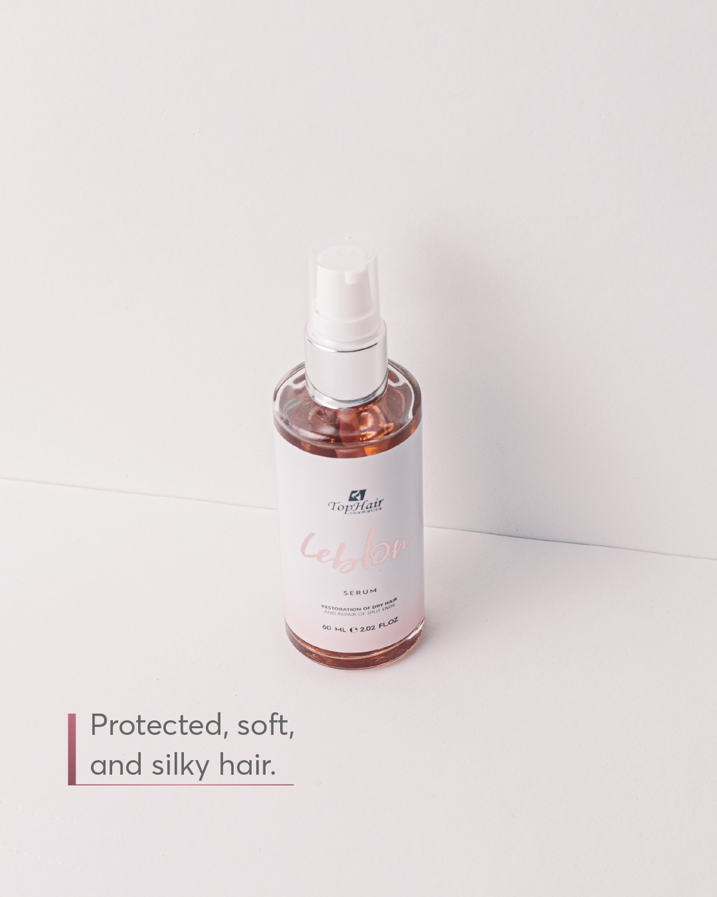 Leblon nourishing hair serum by TopHair Cosmetics for shine and frizz control