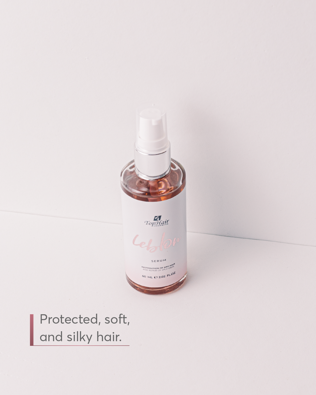 Leblon nourishing hair serum by TopHair Cosmetics for shine and frizz control