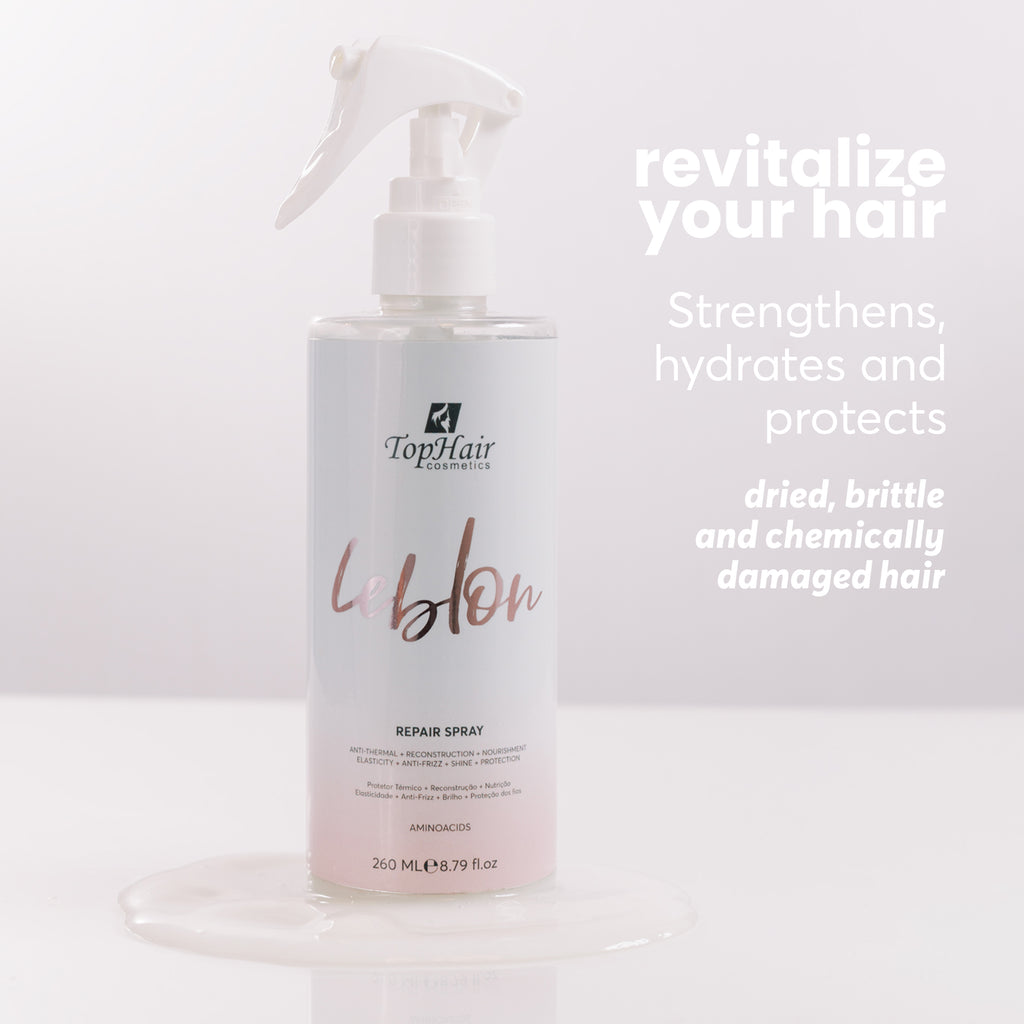 Leblon Repair Spray thermal protector by TopHair Cosmetics for heat-styling protection