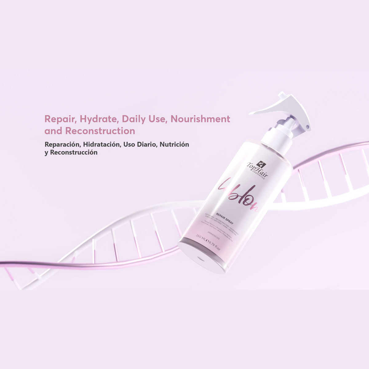 Leblon Repair Spray thermal protector by TopHair Cosmetics for heat-styling protection