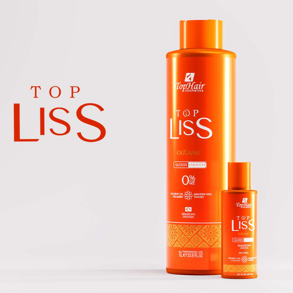 Top Liss Brazilian Protein professional keratin hair straightening treatment by TopHair Cosmetics
