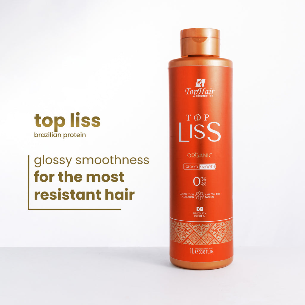 Top Liss Brazilian Protein professional keratin hair straightening treatment by TopHair Cosmetics