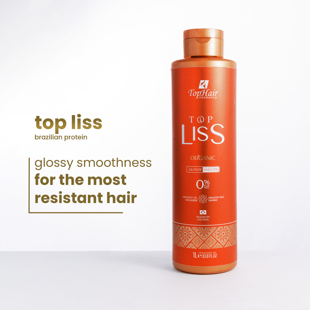 Top Liss Brazilian Protein professional keratin hair straightening treatment by TopHair Cosmetics